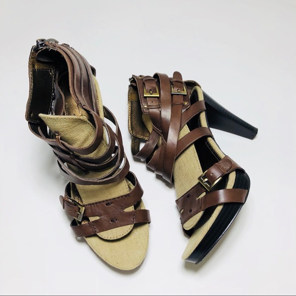 FIRM Sam Edelman Shane Strap Sandal Brown Heel - Picture 2 of 8
